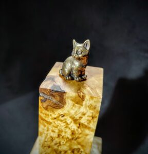 cat ashes keepsake urn made of karelian birch burl wood