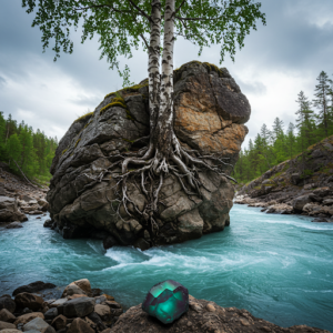 Natural Alexandrite with Karelian Birch