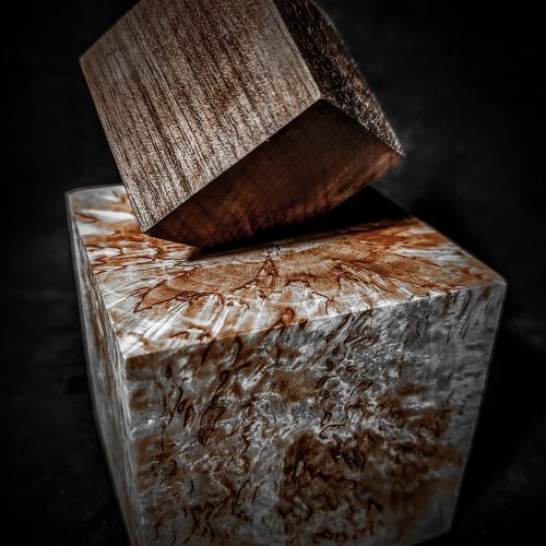 Unique Wooden Keepsake urn for ashes made of Exotic Karelelian Birch Burl Wood