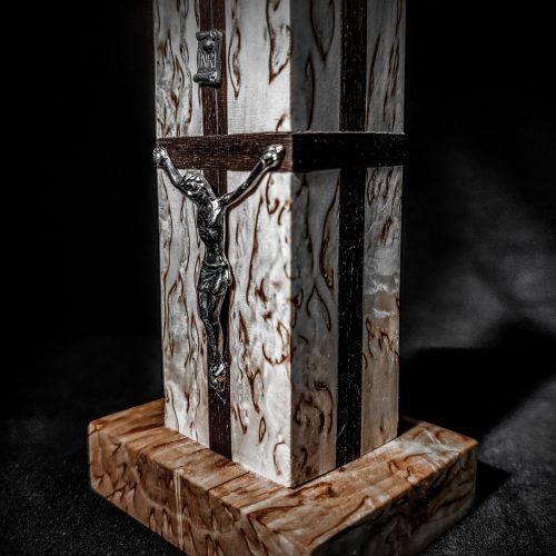 Wooden Keepsake Cremation Urn made of Karelian birch Burl Wood